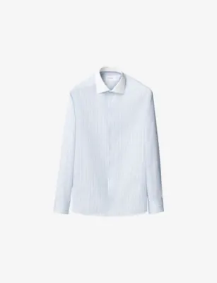 ETON Signature Twill Striped Slim-Fit Cotton Shirt - LIGHT BLUE - 13.75