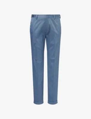 PAUL SMITH Turn-Up Slim-Leg Cotton Trousers
