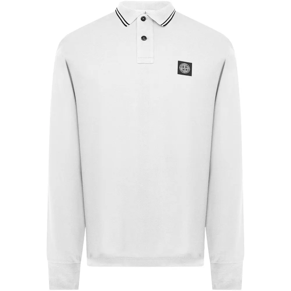 Stone Island Men's Logo Cotton Compass Patch Polo Shirt