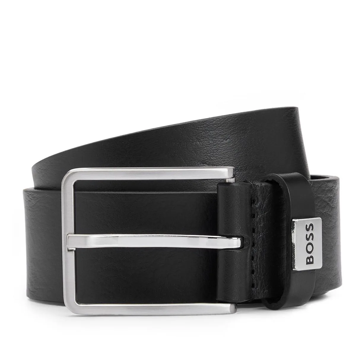 Boss Mens BOSS Italian Leather Belt with Logo Detail (Elio)