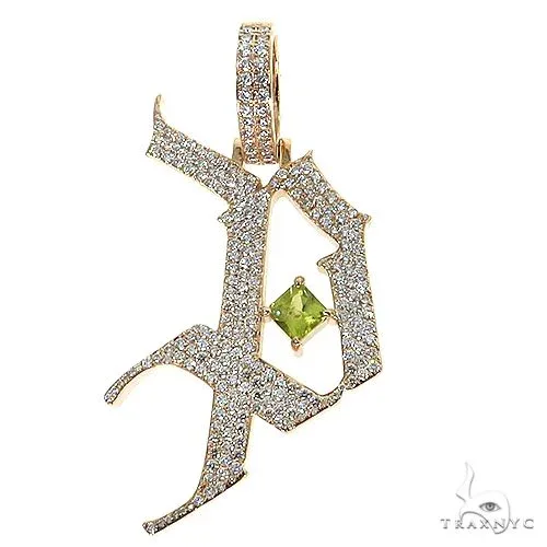 RINA - For Him CUSTOM Gothic Old English Initial Diamond Pendant 68667 in Rose Gold – Pendant
