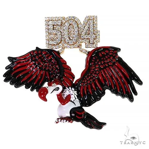 RINA - For Him CUSTOM Custom Made 504 Diamond Vulture Pendant 68025 in Rose Gold – Pendant