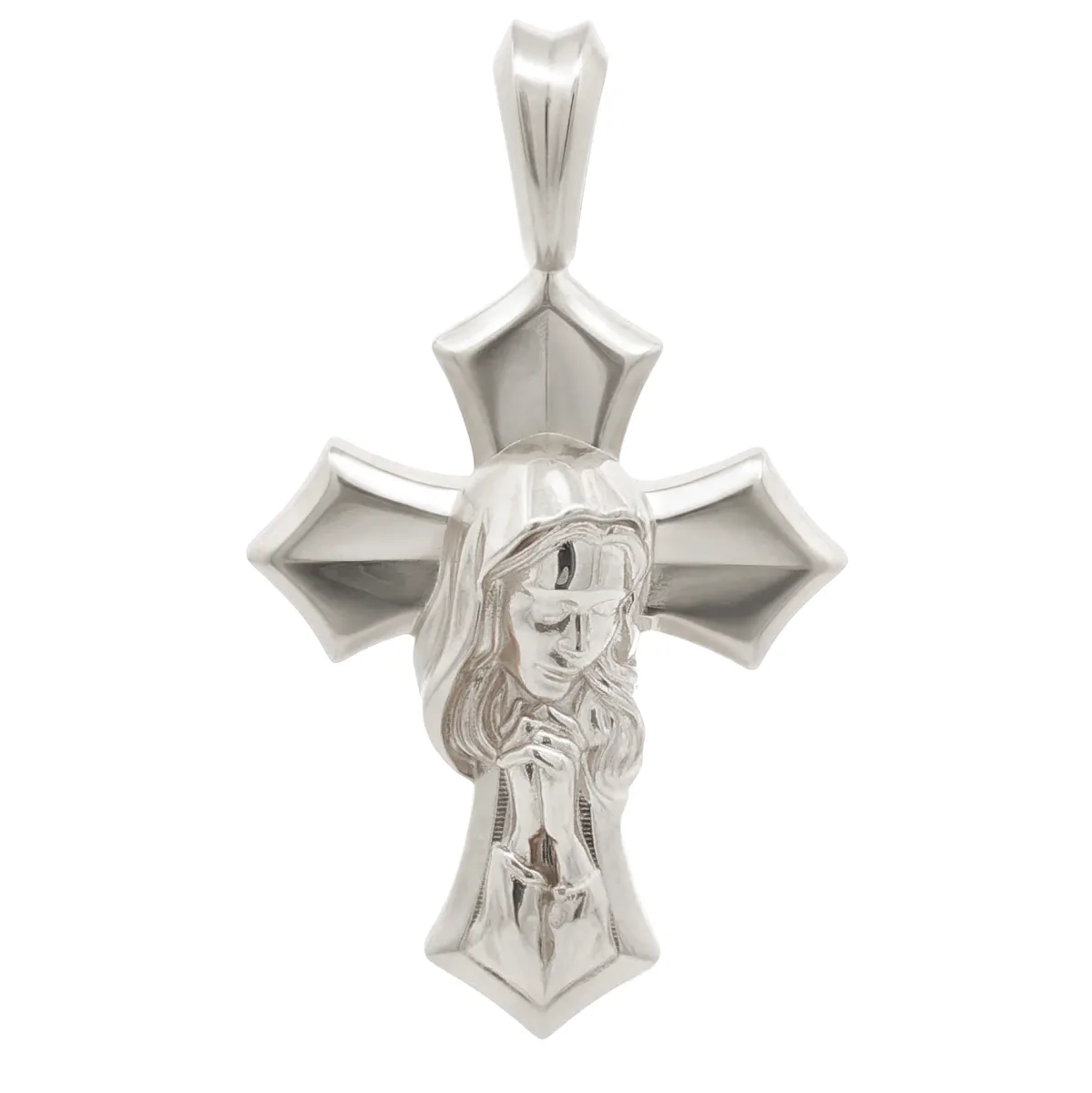 MARYAM - For Him SILVER .925 Silver Praying Virgin Mary Cross Pendant 71202 in Silver – Pendant