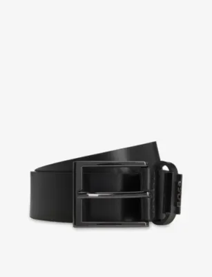 BOSS Branded-Buckle Leather Belt - DARK BROWN - 36 detail 2
