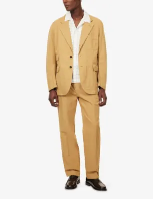 DRAKES Clean Games Single-Breasted Cotton And Linen Blazer detail 2