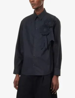 SIMONE ROCHA Ruffle Rosette Cotton Shirt detail 3