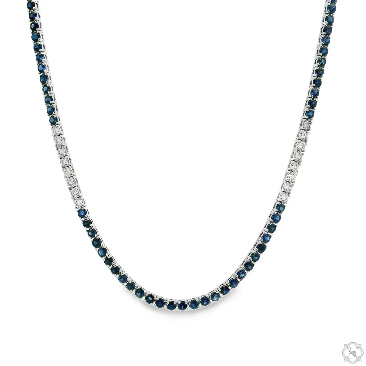 DANNY - For Him GEMSTONES Blue Sapphire and Diamond Gradient Tennis Necklace 70542 in Rose – Chain