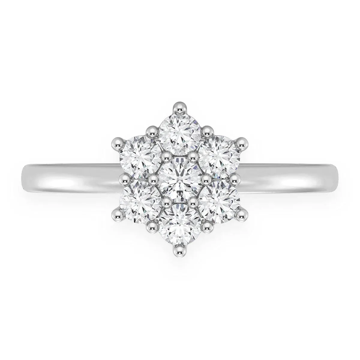 For Him Flower Diamond Ring in White Gold / Natural Diamond – Ring