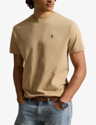 POLO RALPH LAUREN Logo-Embroidered Short-Sleeved Cotton-Jersey T-Shirt detail 3