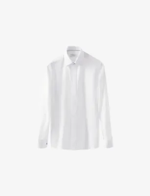 ETON Long-Sleeved Slim-Fit Cotton Shirt - WHITE - 17.75