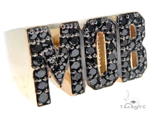 RINA - For Him CUSTOM Custom Black Diamond 'MOB' Ring 64072 in Rose Gold / 7 – Ring