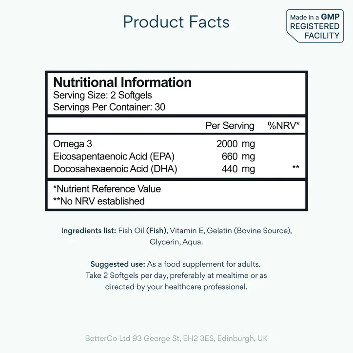 Bettervits Omega 3 Softgels High EPA and DHA - 60s detail 3