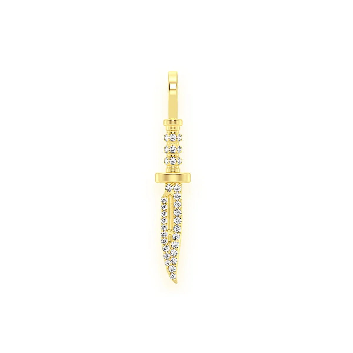 For Him Combat Knife Diamond Pendant