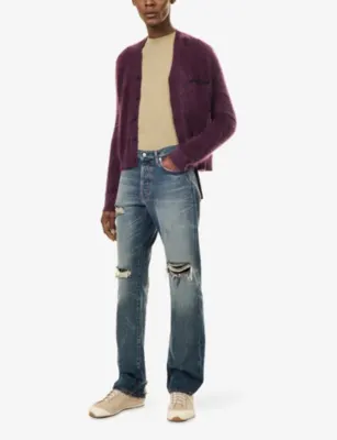 ACNE STUDIOS Klasher Logo-Embroidery Cashmere Cardigan detail 2