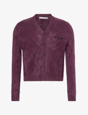 ACNE STUDIOS Klasher Logo-Embroidery Cashmere Cardigan
