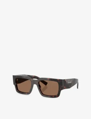 PRADA PR B17S Square-Frame Tortoiseshell Acetate Sunglasses detail 2
