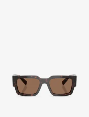 PRADA PR B17S Square-Frame Tortoiseshell Acetate Sunglasses