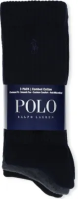 POLO RALPH LAUREN Set of three combed cotton socks in ASST_NAVY_CHARC – Mens | Underwear & socks | Socks | Plain Socks