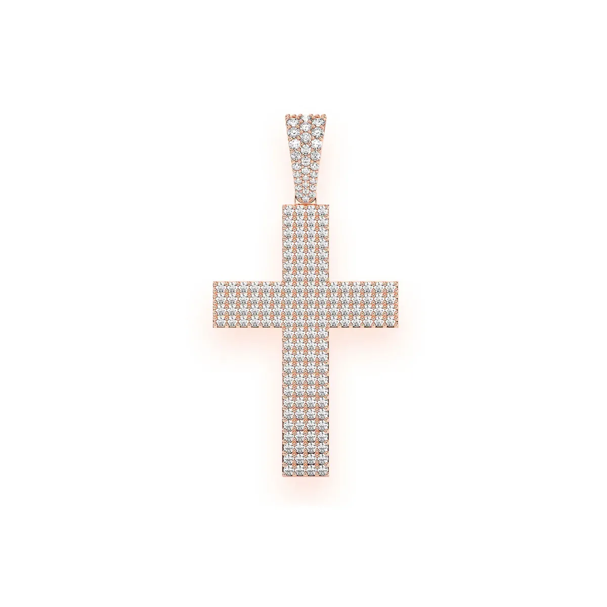 For Him Pavé Cross Pendant in Rose Gold / Natural Diamond – Pendant