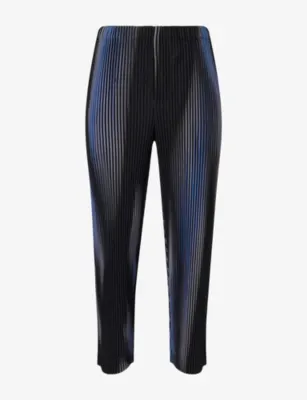 HOMME PLISSE ISSEY MIYAKE Blend Of Lights Knitted Trousers in 72-blue – Mens | Trousers & shorts | Casual