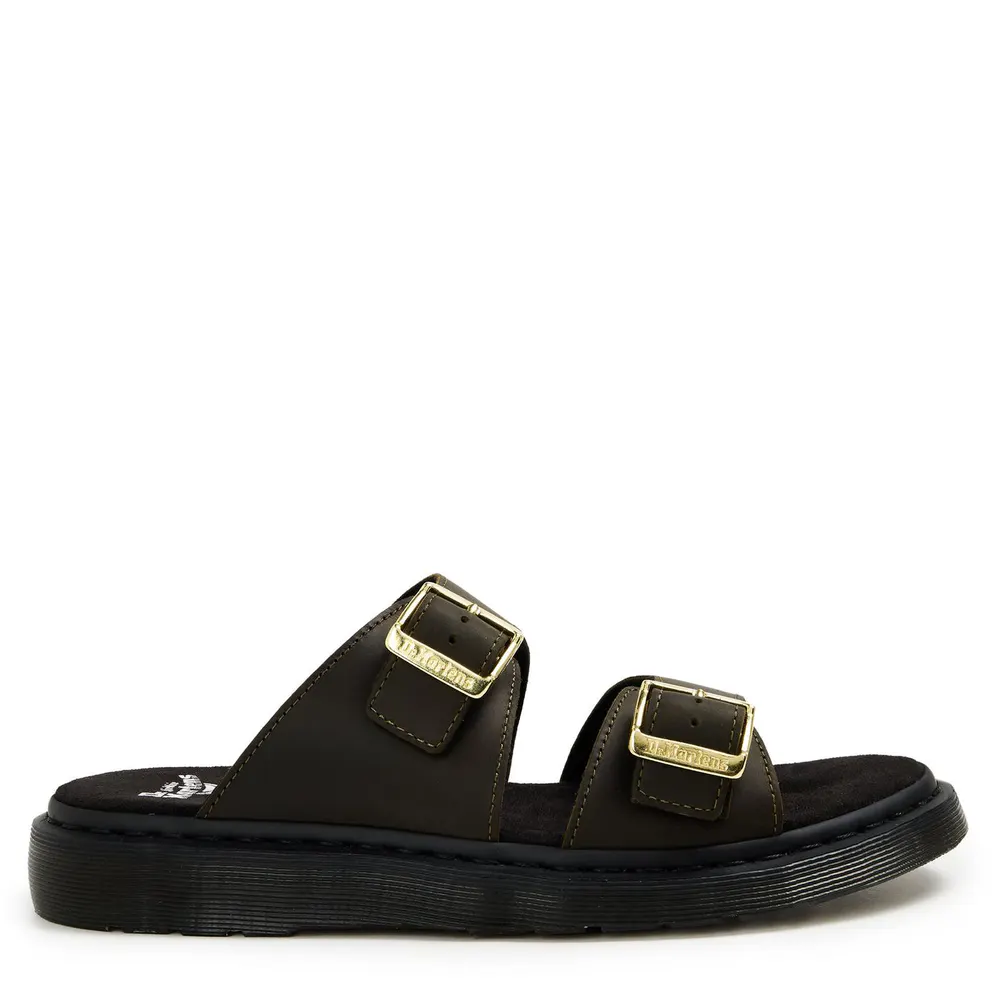 Dr Martens Josef Suede Slide in Olive Wyoming – Footwear