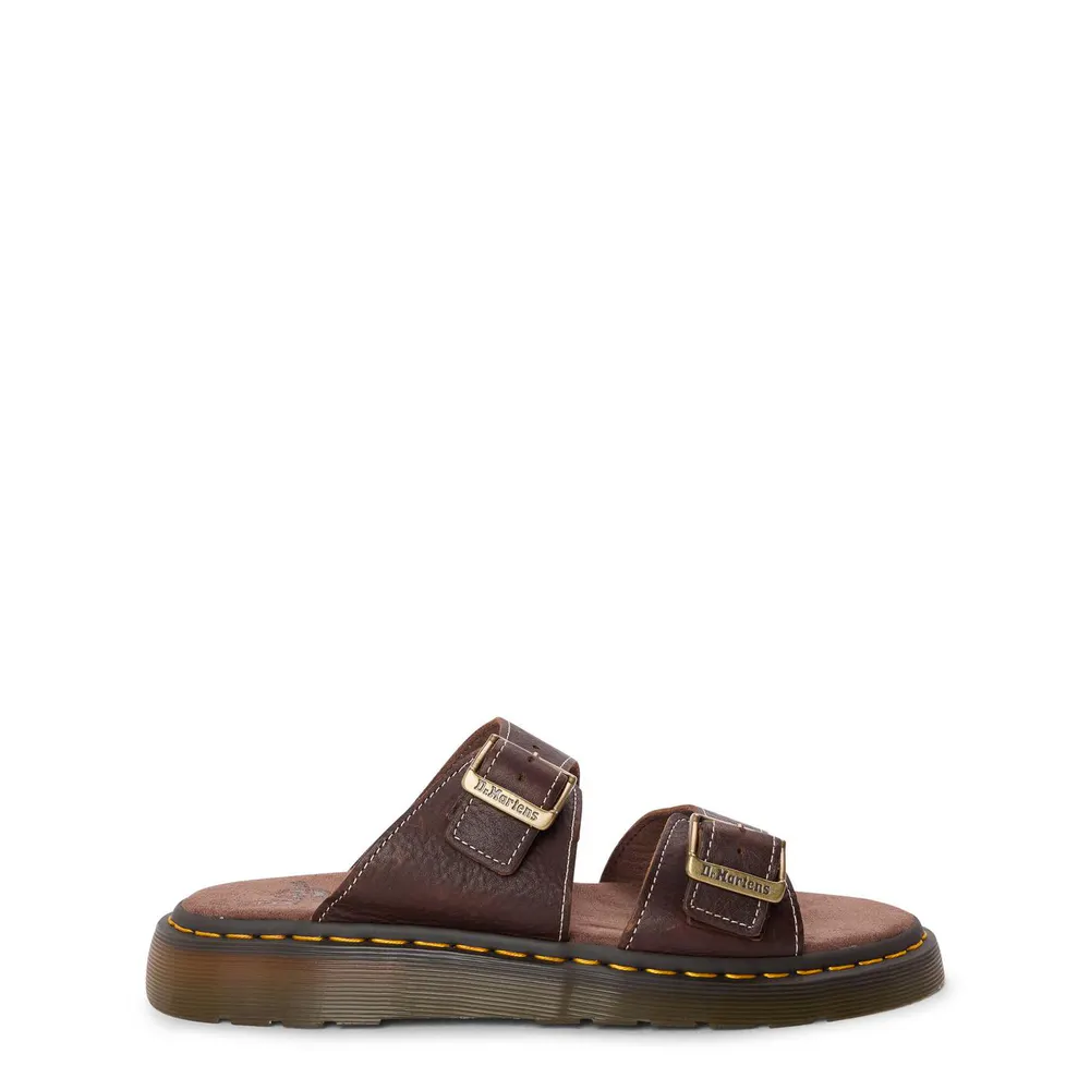 Dr Martens Josef Suede Slide in Brown Grizzly – Footwear