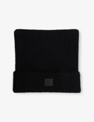 ACNE STUDIOS Ribbed Brand-Patch Wool-Blend Beanie