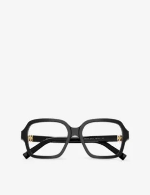 MIU MIU MU 03YV Square-Frame Acetate Eyeglasses in BLACK, additional product view 3