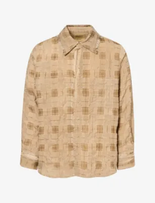 UMA WANG Tab Checked Virgin Wool-Blend Shirt in TAN – Mens | Shirts | Casual Shirts | Long-sleeved