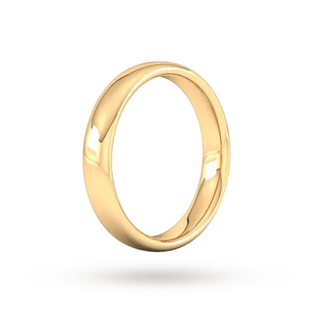 For Him 8mm D Shape Standard Milgrain Edge Wedding Ring In 18 Carat Yellow Gold detail 2