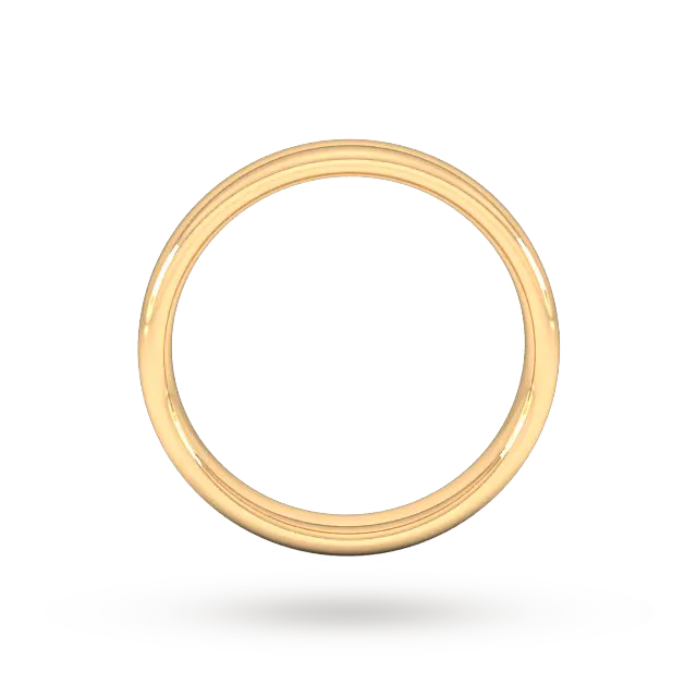 For Him 8mm D Shape Standard Milgrain Edge Wedding Ring In 18 Carat Yellow Gold detail 3