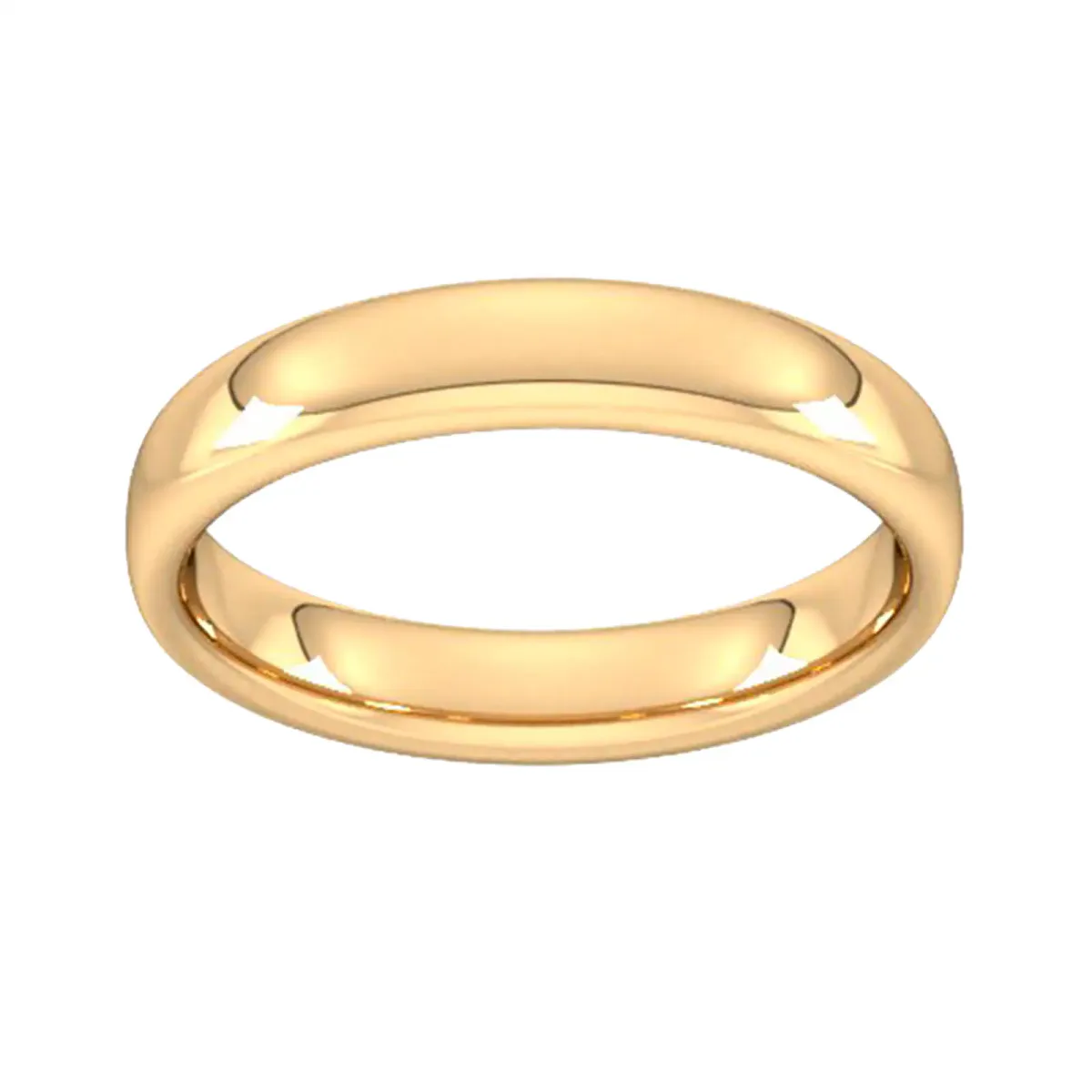 For Him 8mm D Shape Standard Milgrain Edge Wedding Ring In 18 Carat Yellow Gold