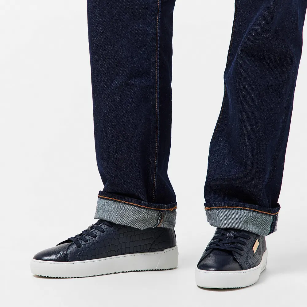 Android Homme Men's Low Trainers in Navy Croc, additional product view 3