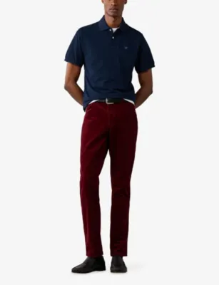 HACKETT Logo-Embroidered Slim-Fit Cotton Polo detail 2