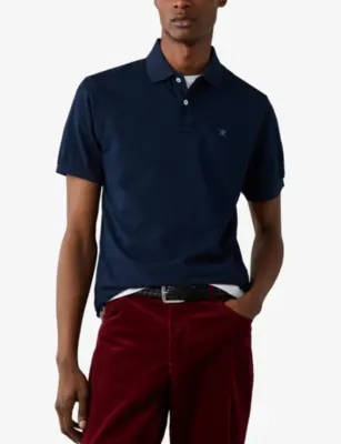 HACKETT Logo-Embroidered Slim-Fit Cotton Polo detail 3