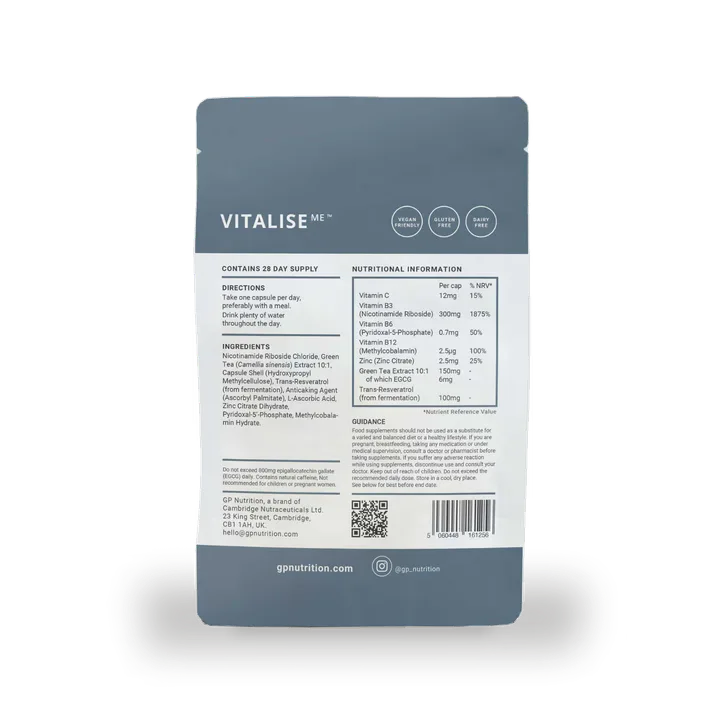 GP Nutrition VitaliseMe™ NAD+ Healthy Ageing Support 28 Capsules detail 2