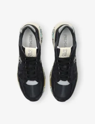PREMIATA Mase Suede and Woven Trainers - EUR 44 / 10 UK MEN in Navy, additional product view 2
