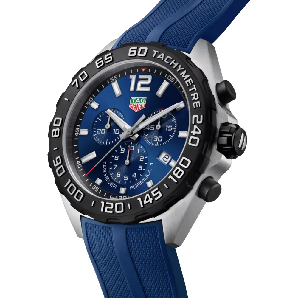 TAG Heuer Formula 1 Quartz Chronograph 200M 43mm Mens Watch Blue Rubber detail 2