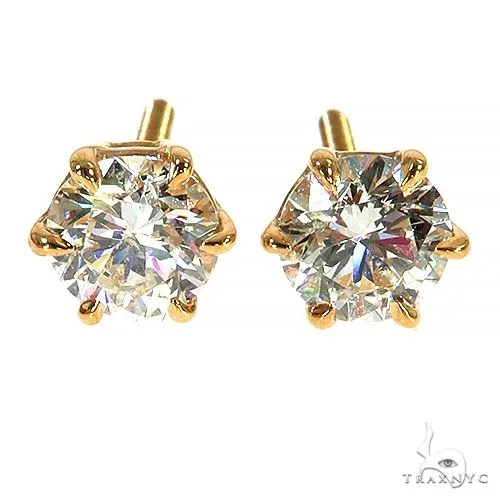 RINA - For Him FACTORY Prong Diamond Stud Earrings 45053 in Rose Gold – Earrings