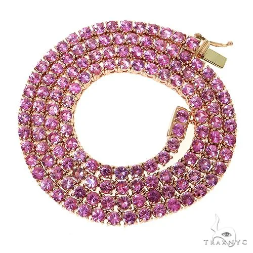 PIA - For Him GEMSTONES 20 Pointer Pink Sapphire Tennis Chain 67609 in Rose – Chain