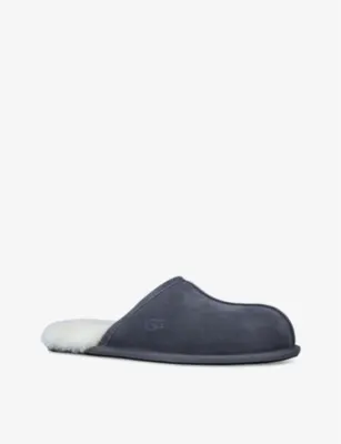 UGG Scuff brand-embossed suede and shearling slippers - EUR 41 / 7 UK MEN in GREY/DARK, additional product view 3