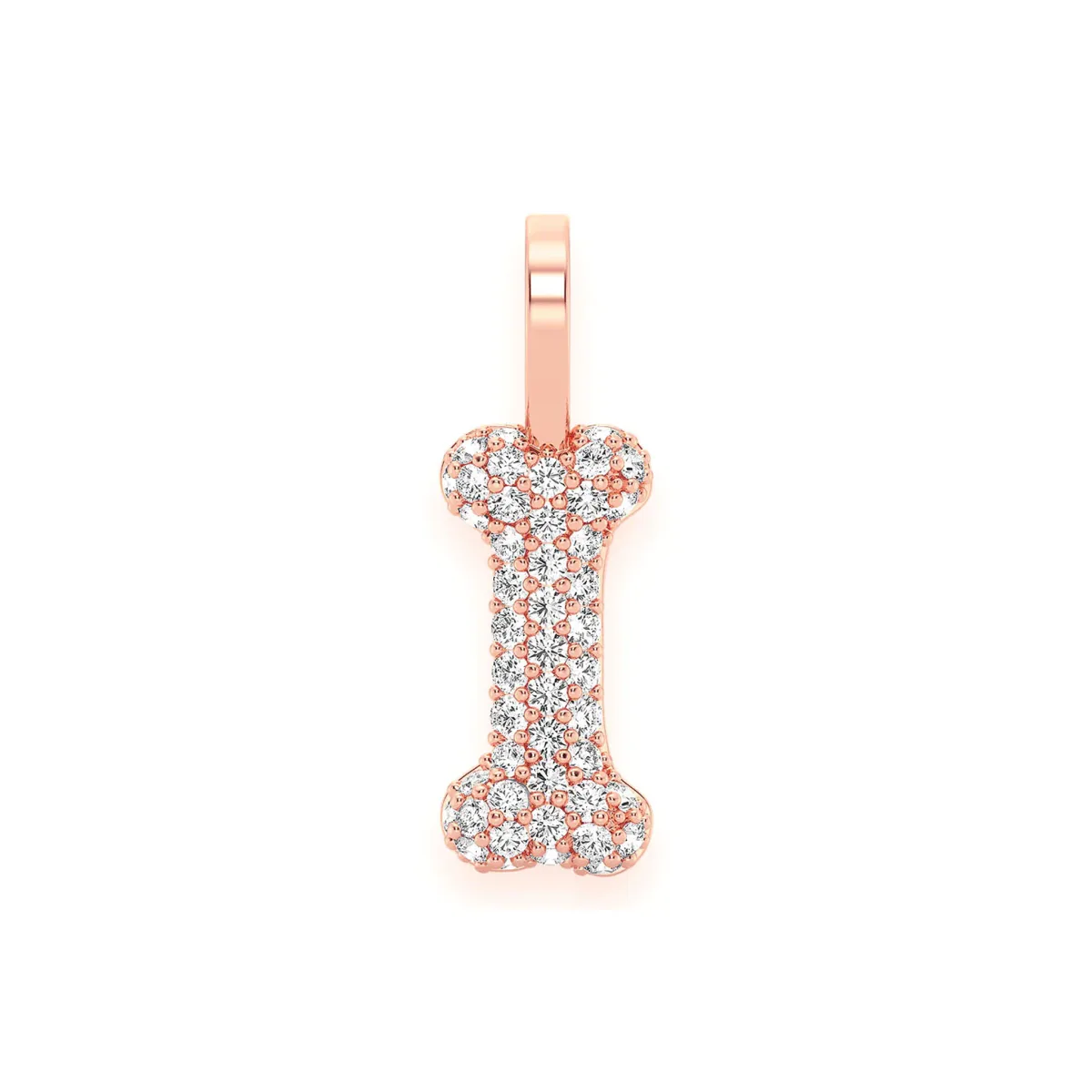 For Him Dog Bone Diamond Pendant in Rose Gold / Natural Diamond – Pendant