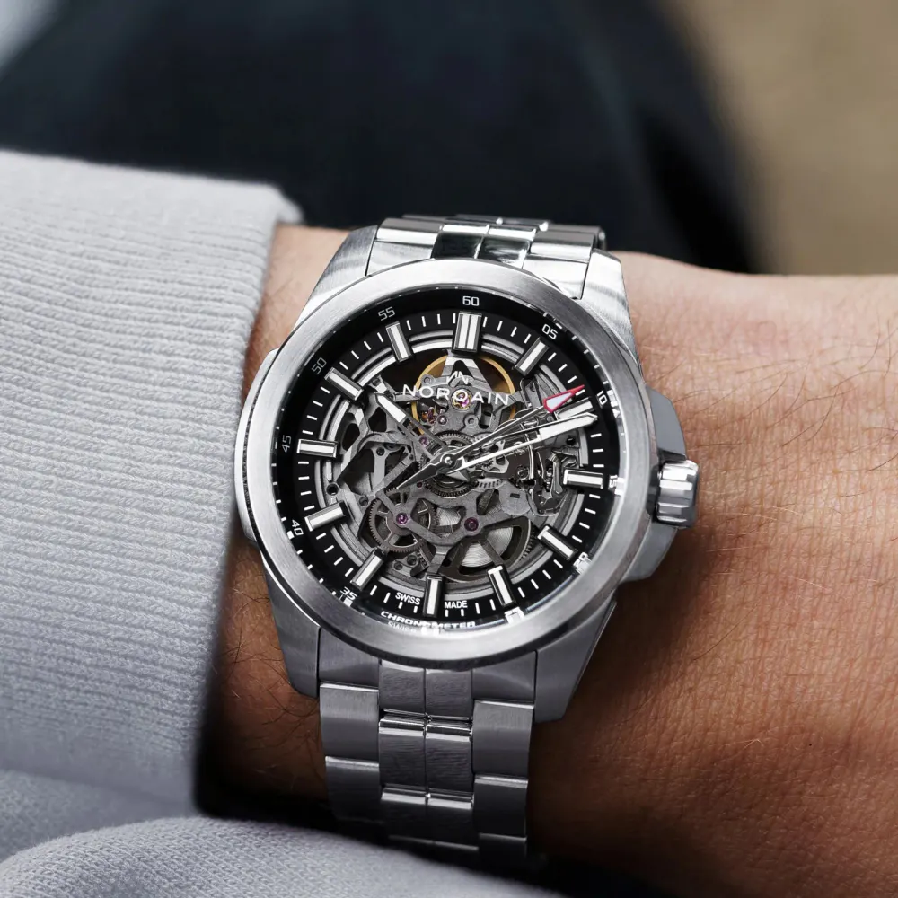 NORQAIN Independence Skeleton 42mm in Black, additional product view 2