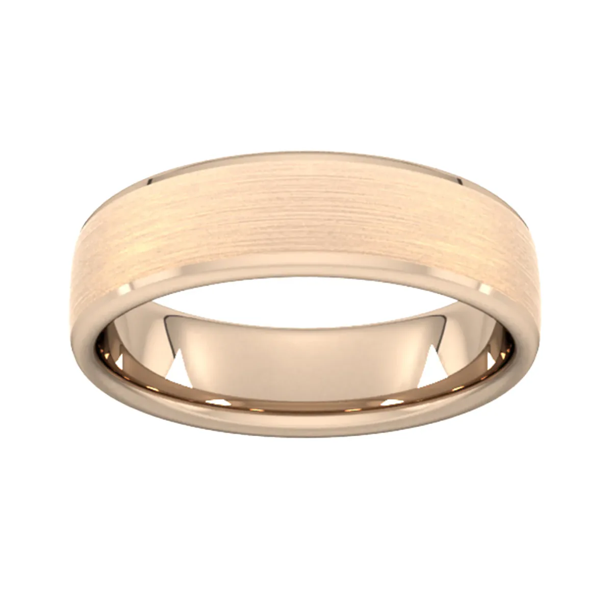 For Him 6mm Slight Court Standard Polished Chamfered Edges With Matt Centre Wedding Ring In 18 Carat Yellow Gold