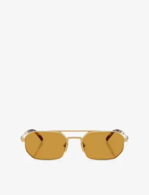 PRADA PR D53S Irregular-Frame Metal Sunglasses