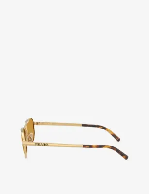 PRADA PR D53S Irregular-Frame Metal Sunglasses detail 2