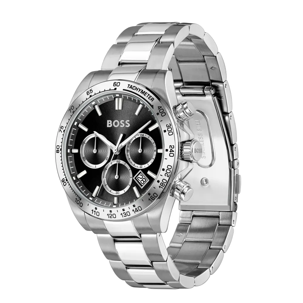 BOSS Hero Chronograph Quartz 44mm Mens Watch Black in Black, additional product view 2