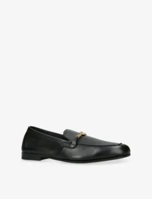 VERSACE Medusa Chain Leather Loafers - EUR 45 / 11 UK MEN in BLACK, additional product view 3