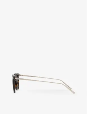 SAINT LAURENT YS000620 SL 753 Round-Frame Acetate Sunglasses in Brown, additional product view 3