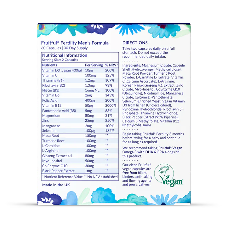 Fruitful Vitamins Mens Fertility Formula - 60 Capsules, additional product view 2